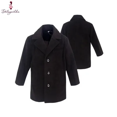 Stilnyashka 5C8096 Fashion Children's Clothing Luxury,Autumn Black Long Coat for Boys,kids Clothing Boys Coats&Outwears