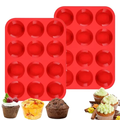 Cake Silicone Mold Baking Tools Easy to Demold Food-Grade 12-Piece Oven Safe Bulk Pack Manufacturer's Spot Stock