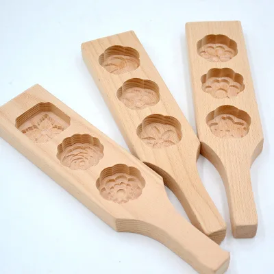 Wooden Patterned Mold for Making Three-dimensional Flower-shaped Pastries