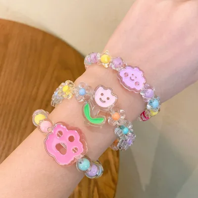 Cartoon children's bracelet girl princess jelly color beaded cute girl baby bracelet student jewelry bracelet jewelry