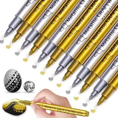 Gold/sliver Marker Pens Metallic Craftwork Paint Marker Pen for Wax Seal Stamp Sticker Signature