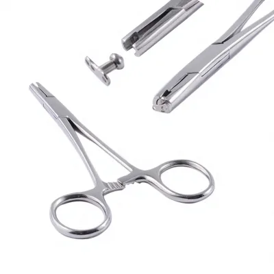 Stainless Steel Subcutaneous Bone-Nail Puncture Forceps Skin Drill Human Body Piercing Tool Specifically Screwed Balls Embedding