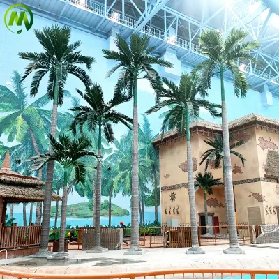 Customized Large Outdoor Artificial Palm Tree High Quality Fiber Glass Special Metal  Outdoor Decorative Palm Tree Artificial