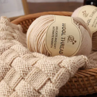Wool Spun Yarn for Hand Knitting 4-Strand Multi-Color Raw Pattern Yarn for Adult Hats & Scarves Crochet Medium-Thick Yarn