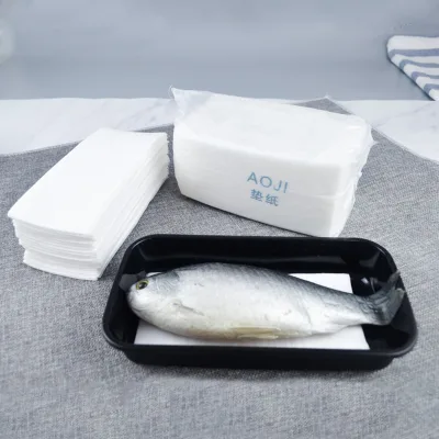 Zeqiu White Pearl S Edition Airlaid 2 Ply Coreless Rectangle White Napkins Custom Disposable Absorbent Pad for Meat/Fish Paper