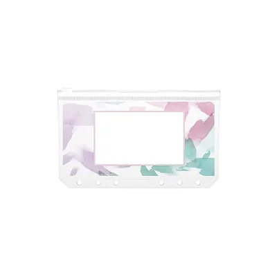 A6 Binder Cash Envelopes Pocket With Perforated Frosted Transparent Ziplock Money Envelope for Budgeting