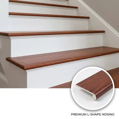 Professional Flush Mount SPC WPC Stair Nose 94.5" for Vinyl Plank Flooring Seamless Stair Edging Molding Waterproof & Durable