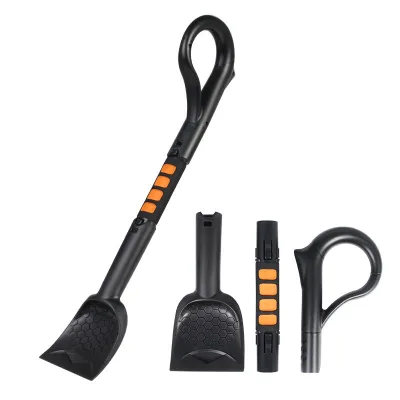 Honeycomb Design Ice Scraper & Snow Shovel 4-in-1 Heavy Duty Tool with Dragon Grip Handle for Easy Winter Clearing