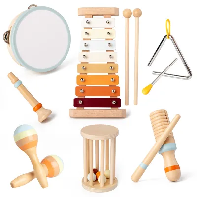 Musical Instrument Music Teaching Set, Early Education Percussion Music Kit, Wooden Children's Toys