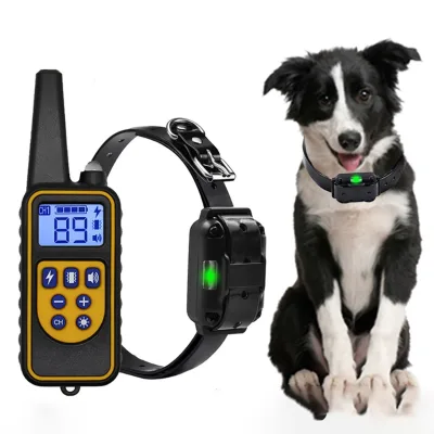 Pet Product Waterproof Rechargeable Remote Electric Dog Training Collar with Anti-Bark Function Plastic Material