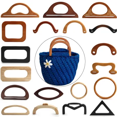 Natural Color Solid Oak Wood Handle Handbag Handmade Multiple Styles Wooden Handles DIY for Handbag Frames