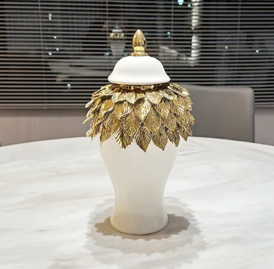 Decorative Gold Ginger Jar in Stock Ginger Jars for Sale Welcome Mixture Order With Small Qty OEM ODM Vase Set