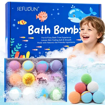 SEFUDUN 12 Scents Bath Bombs Funny Fizzy Shower Luxury Bath Bubble Balls Spa Relax Salt Bath Bomb Set With Surprise Toy for Kids