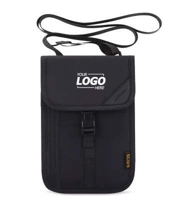 Fashion RFID Canvas Neck Wallet Travel Pouch-Passport Holder Ticket Organizer & Promotional Gift Ready