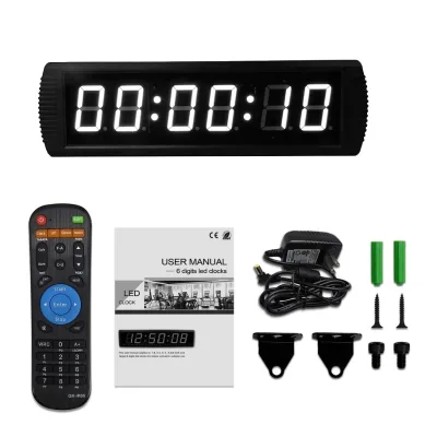 Luxury LED White Display 3 Inches Digital Stopwatch Clock Countdown Timer With Remote Control Hanging Accessories & User Manual