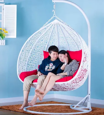 Popular Swing Chair Living Room Rattan Double Seater Hanging Egg Chair with Comfortable Cushion