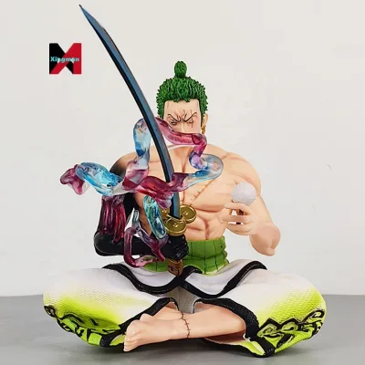 One Pieced GK Sitting Zoro Wano Kimono Enma-s Sword Iai Style Figure Model Ornament