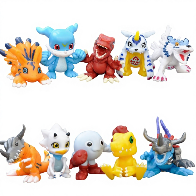 10 PCS Anime Characters Cartoon Series Digital Action Figure Toy Animation PVC Doll Collection Model Plastic Crafts
