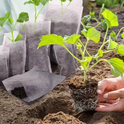 Biodegradable Breathable White PP Non-Woven Fabric Thickened for Improved Seedling Survival Plant Roots Can Penetrate