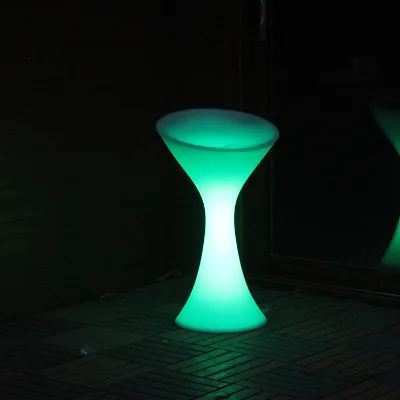 Bright Illuminated Modern Commercial Plastic Bar Stool Remote Control LED Strip Light High Chair for Pub Cafe Banquet Events
