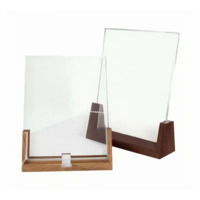 5x7inch Picture Frame Rustic Wooden Photo Frames With Walnut Wood Base and High Definition Break Free Acrylic Glass Covers