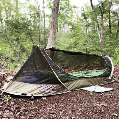 Outdoor Four-season Double-layer 210T Polyester Camouflage Field Game Hot-Selling Mosquito Net Single Person Insect-Proof Tent
