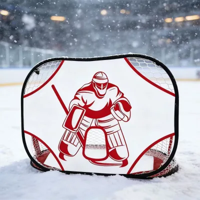 Printed Goalkeeper Shooting Target Hockey Pop up Goal Foldable Hockey Net for Indoor Playroom Use