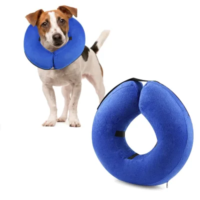 Protective Inflatable for Dogs and Cats - Soft Pet Recovery Collar Does Not Block Vision E-Collar