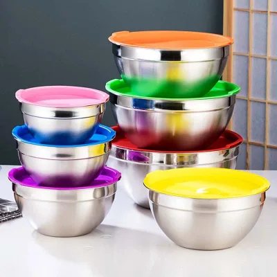 Kitchen Stainless Steel Mixing Bowls Set with Lids Cooking and Storage Nesting Bowls for Baking Cooking Prepping Serving Food