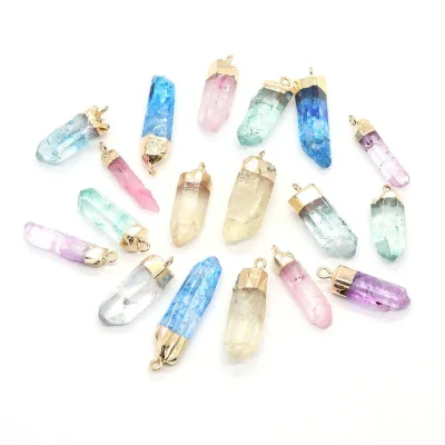Natural Stone Irregular Pendant 5x20-12x40mm Crystal Pendant DIY Jewelry Necklace Accessories Wholesale
