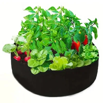 Round Nonwoven Planting Bags Durable and Breathable Plant Fiber Planter Planting Bags