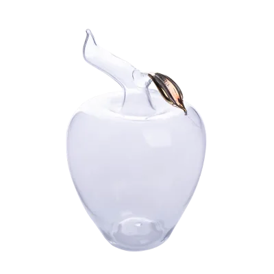 Handmade Glass Apple Piggy Bank with Folk Art Design for Saving Money