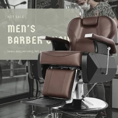 Modern Barber Chair Brown with Big Pump Barbershop Hairdressing Chair Salon Furniture Wholesale Price Include Shipping Cost