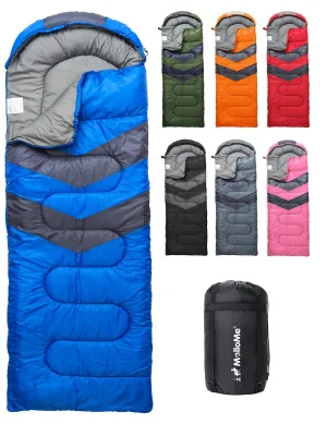 Portable Hooded Envelope Sleeping Bag with Hollow Cotton Warm Outdoor Durable Camping Nap Bag Lightweight for Home Office Travel