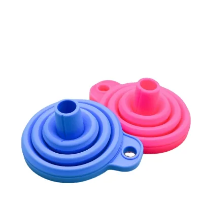 HighQuality Kitchen Supplies: Folding Silicone Funnel Long Neck Design for Precise Liquid Pouring