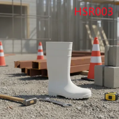LXG,pharmaceutical Factory White Medical Industrial PVC Boots Steel Toe Available Waterproof Building Site Gumboots HSR003