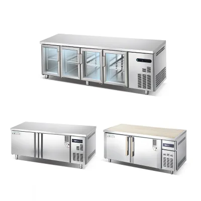 Refrigeration Equipment Workbench Table Top Freezer Stainless Steel Cabinet Refrigerator Commercial Under Counter Chiller