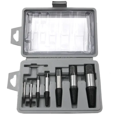 8Pcs Screw Extractor Metal Drill Bit Set Damaged Screws Remover Extractor Woodworking Tools Broken Bolt Water Pipe Extractor