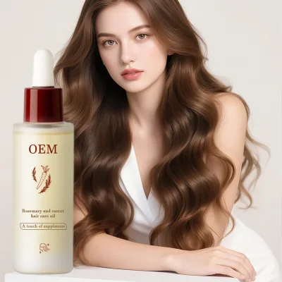 Wholesale Reduce Dryness Perfume Hair Care Essential Oil Carrot Rosemary Castor Hair Oil Light Fluffy Hair Oil Care