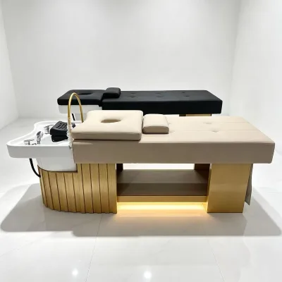 Professional PU Shampoo Bed with Water Recycling Salon/Beauty Treatment Recliner Factory Direct