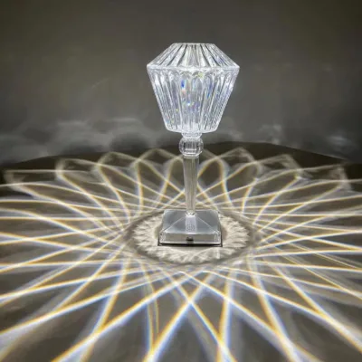 Table Lamp Projection Lotus Pattern Beautiful Lighting Beam Transparency Lampshade Party Bar Table Night Lights