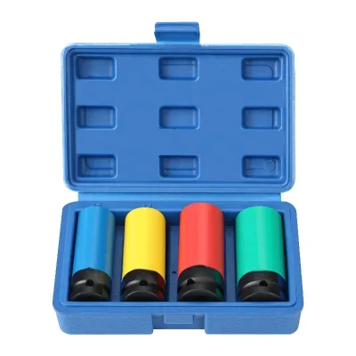 High Quality Color 1/2'' Deep Impact Socket 4pcs Black Sleeve Kit