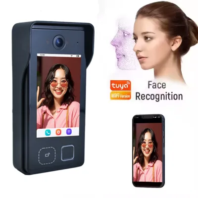 Hiwink Solar Powered Outdoor Video Door Phone System Wide Voltage POE Intercom with Mobile App Remote Unlock 180 Days Standby