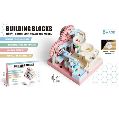 Educational Toys Building Blocks Assembly Marble Run Model Track 3D Slide Beads STEM Toys Brick Set Maze Balls