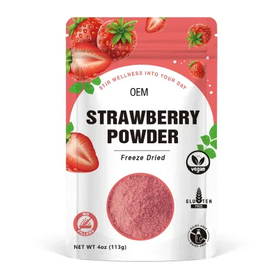 OEM Private Label Freeze-dried Strawberry Powder Fruit Powder Vitamin Supplement Strawberry Powder