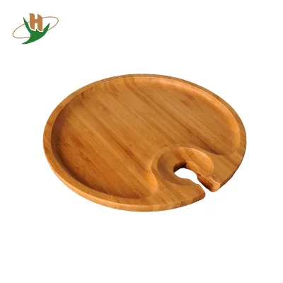 Cheap Bamboo Cocktail Plates with Stemmed Wine Glass Holder