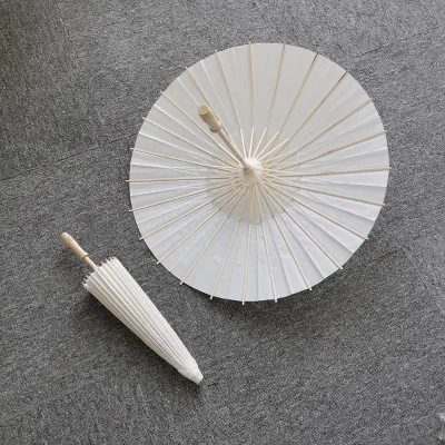 82cm Custom Wooden Umbrella Mini White Paper Umbrellas Parasol for Wedding