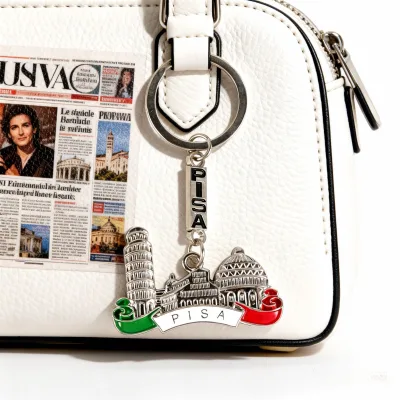 Wholesale Souvenirs Creative Gifts Metal Keychains Pisa Landmark Pendants City Tourism Keychain