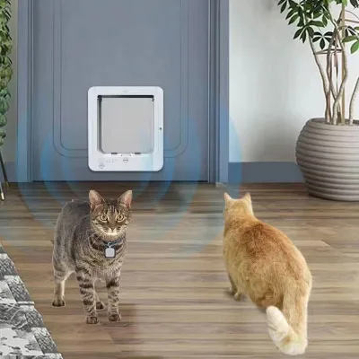 Pet Room Smart Door Lock Cat Necklace Sensor Cat Cave Interior Exterior Flap Door Cat Puppy Free Entry Pet Supplies