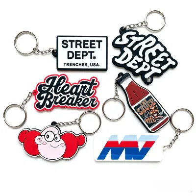 New Trend Custom Soft PVC Keychain Charms Custom Logo Key Rings, Street Style for Backpack, Car Key & Promotional Gift